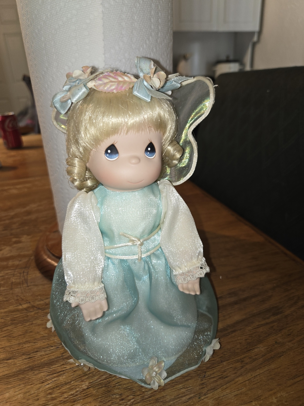 Precious Moments Blue Fairy Doll with Pastel Floral Headband